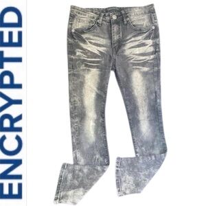 Youth Big Boys Skinny Black Whitewash Encrypted Jeans
